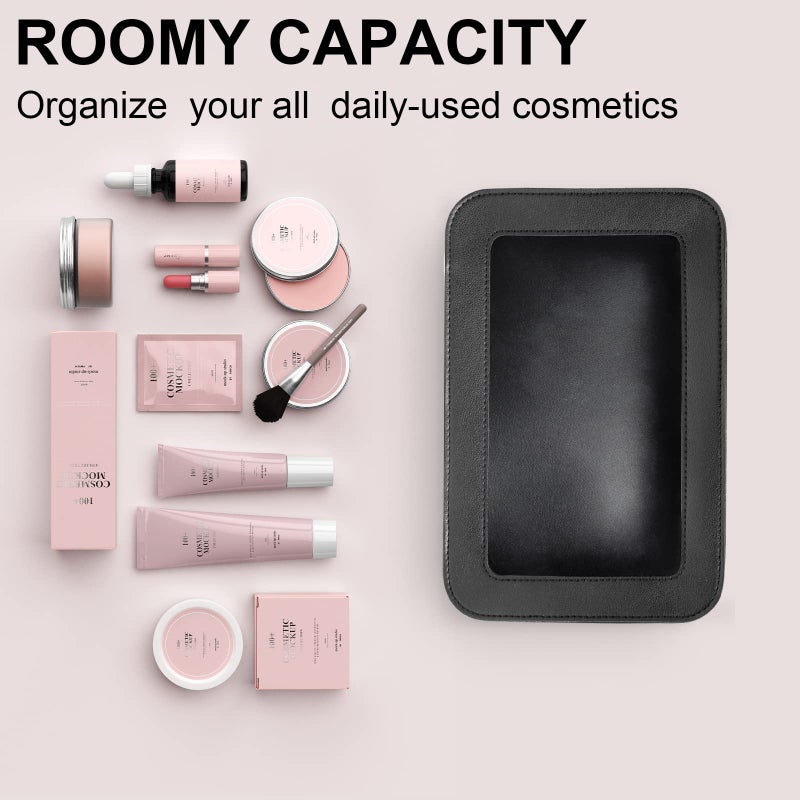 LETGO Clear Makeup Bags  TSA Approved Toiletry Bag with Zipper  Clear Makeup Organizer Fit Carry-on Travel Essentials Clear Cosmetic Bags for Women Men (C-Black) - Image 4